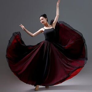 Elegant Black and Red Women's Skirt